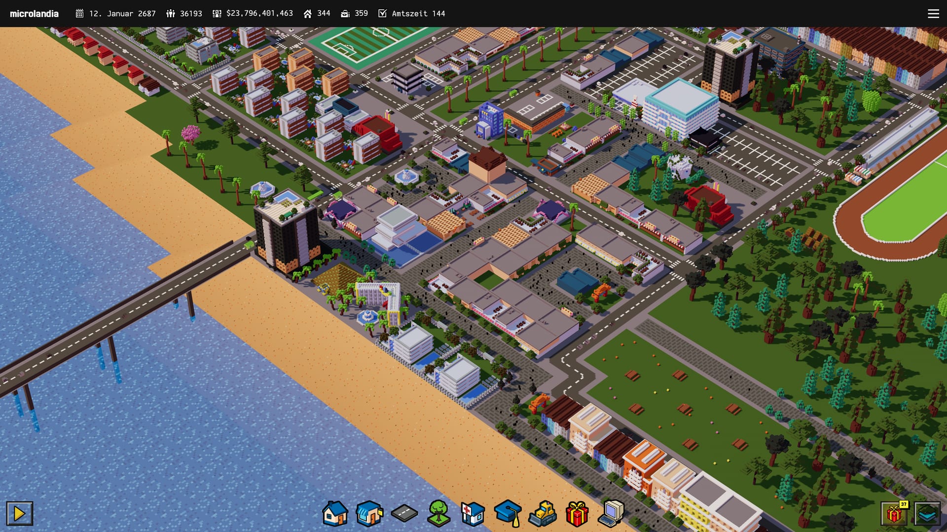 The river, bridge and promenades with stores